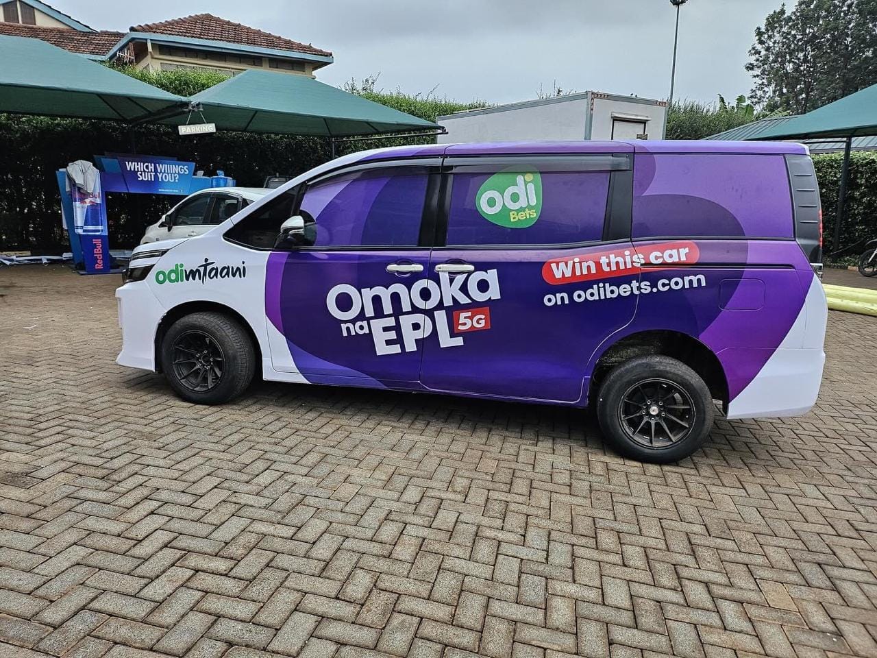 Vehicle branding example showing branded car